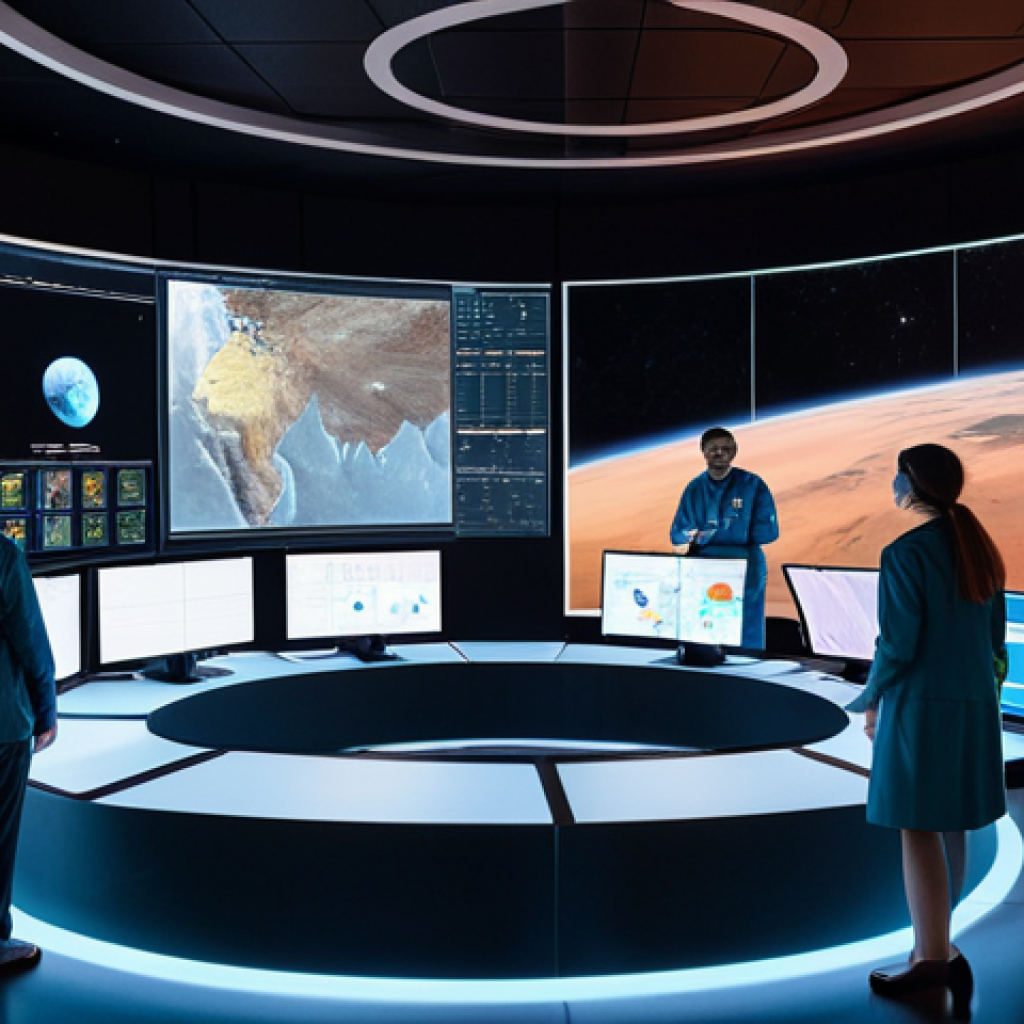 **

"A diverse group of scientists and engineers, fully clothed in professional attire, collaborating around a holographic projection of Mars. The scene is a modern mission control center, displaying real-time data feeds and visualizations. Safe for work, appropriate content, family-friendly, perfect anatomy, natural proportions, high-quality rendering, emphasizing teamwork and discovery."

**